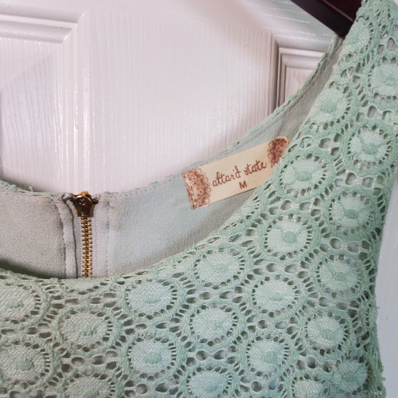 LAST CHANCE Altar'd State Mint Lace Maxi Side Slit Dress - Picture 7 of 8